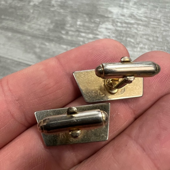 Vintage Anson Gold Tone Art Deco Cufflinks - Picture 4 of 6